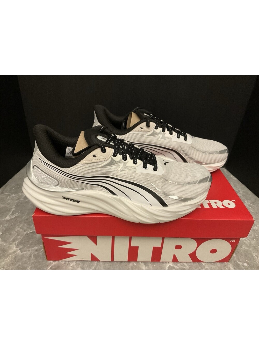 New! Mens Puma Velocity Nitro 4 Puma White/Puma Black Athletic Shoes. Size 8.5.